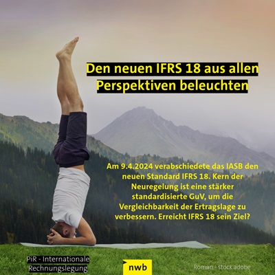 Mann, der Kopfstand beim Yoga macht - Neue IFRS 18