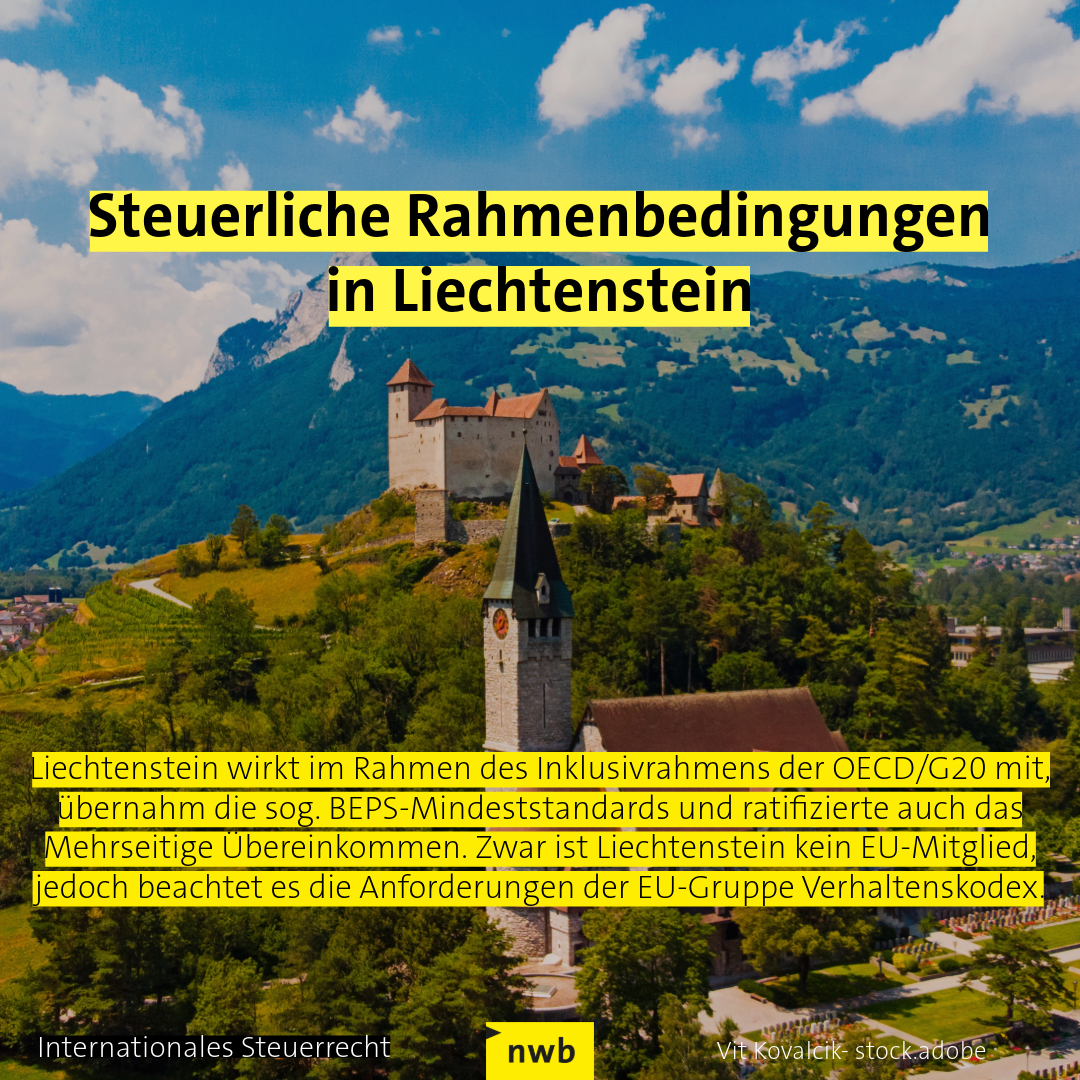 Liechtenstein - steuerliche Rahmenbedingungen